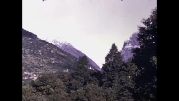 Lottigna Switzerland November 1970 Lottigna Mountain Landscape Scene — 图库视频影像
