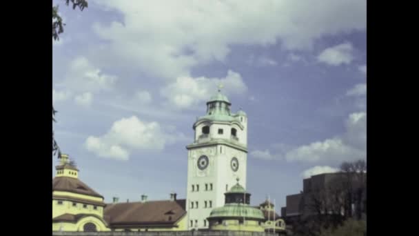 München Deutschland April 1989 Münchner Stadtansichten Den 80Er Jahren — Stockvideo