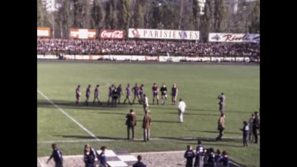 Lugano Zwitserland December 1969 Voetbalwedstrijdscènes Jaren — Stockvideo