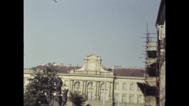 Прага Чешская Республика Сентябрь 1992 Прага Вид Город Сцены — стоковое видео