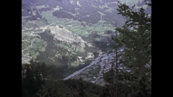Tirolo Italy March 1974 Tirolo Mountain Landscape Scene 70S — 图库视频影像