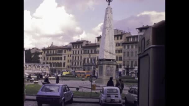 Florencie Itálie Březen 1981 Florencie Město Pohled Scéna Letech — Stock video