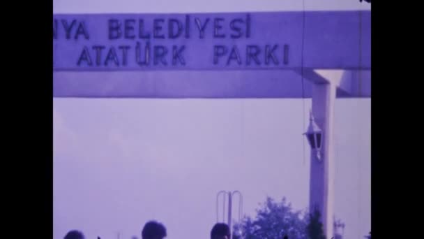 トルコ アランヤ1987年6月 80年代のアランヤ市街地景観 — ストック動画