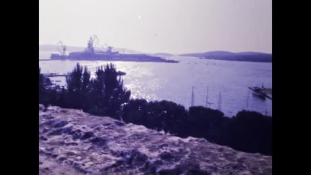 Pula Kroatië Juni 1984 Pula Amfitheater Uitzicht Jaren — Stockvideo