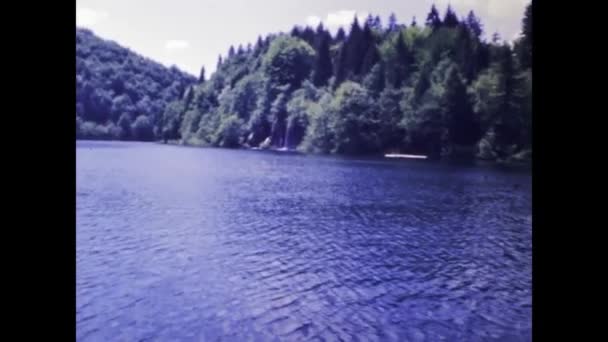 Pula Croacia Junio 1984 Viaje Navegación Escena Del Lago Los — Vídeos de Stock