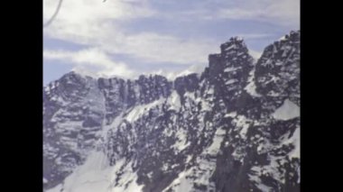 Zermatt, İsviçre juna 1984: 80 'lerdeki İsviçre dağ manzarası