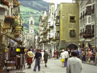 Vipiteno, İtalya Haziran 1973: 70 'lerde Vipiteno köyü manzarası