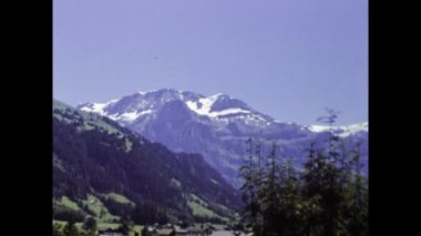 Oberland, İsviçre Mayıs 1970: 70 'lerde Oberland Gölü manzarası