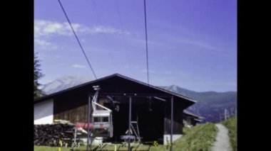 Oberland, İsviçre Mayıs 1970: 70 'lerde Oberland Gölü manzarası