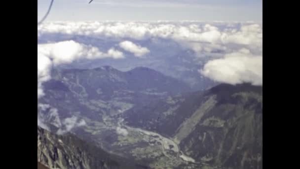 Chamonix Francja Czerwiec 1984 Górna Scena Widoku Mont Blanc Latach — Wideo stockowe