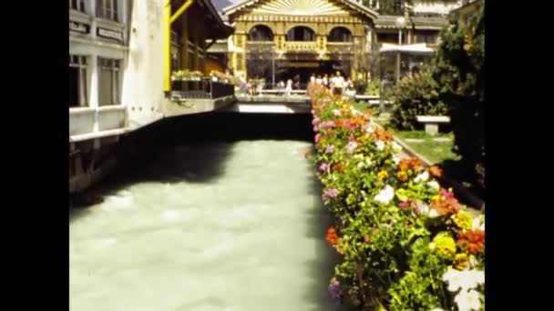 フランス シャモニー1984年6月 80年代のシャモニー村の風景 — ストック動画