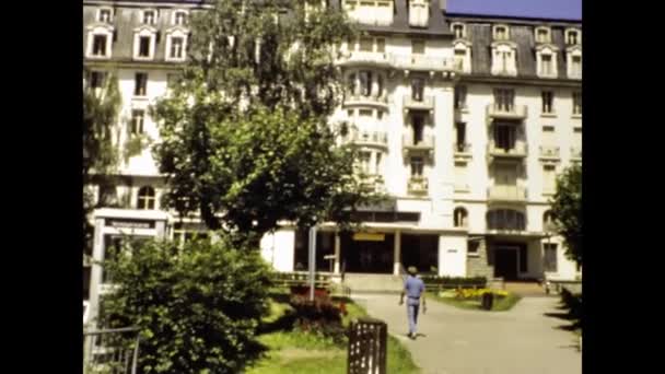Chamonix Fransa Haziran 1984 Chamonix Köyü Manzaralı Ler — Stok video