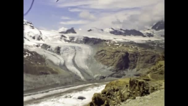 Zermatt Szwajcaria Juna 1984 Szwajcarska Scena Panoramiczna Latach Tych — Wideo stockowe