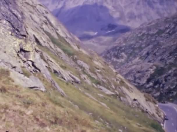 Lozan Sviçre Mart 1973 Lerde Mont Blanc Aralığı Sahnesinin Panoraması — Stok video