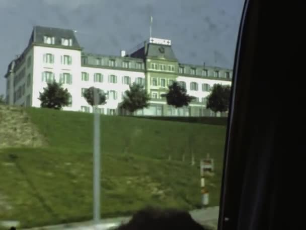 Ženeva Švýcarsko Březen 1973 Ženevská Scéna Letech — Stock video