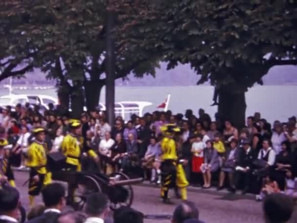 Lugano Schweiz Juni 1967 Lugano Harvest Festival Scener Erne – Stock-video