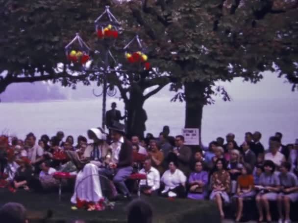 Lugano Suíça Junho 1967 Lugano Harvest Festival Cenas Década — Vídeo de Stock