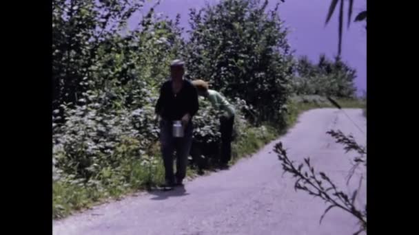 Lottigna Svájc Október 1971 Paraszt Valós Életben Jelenet Években — Stock videók