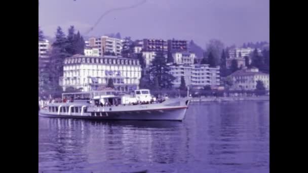 Lugano Schweiz Oktober 1971 Lugano Utsikt Över Staden Talet — Stockvideo