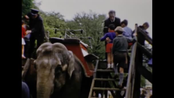 英国考文垂 1963年 60年代的儿童骑骆驼 — 图库视频影像