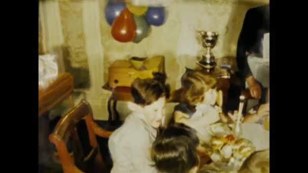 Coventry United Kingdom May 1963 Kids Birthday Home Party Scenes — Stock Video