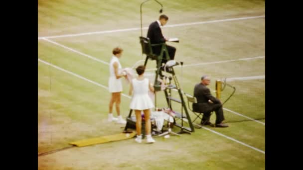 London Förenade Kungariket Maj 1958 Tennismatchscen Talet — Stockvideo
