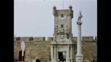 Cadiz, İspanya Mayıs 1962: Cadiz şehir manzarası 60 'larda