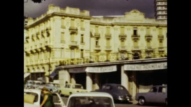 Monako Księstwo Monako Czerwiec 1965 Scena Widokiem Miasto Monako Latach — Wideo stockowe