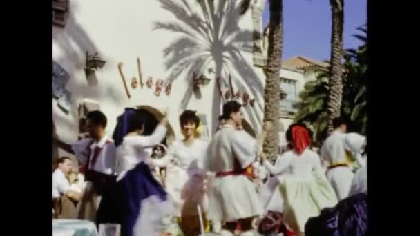 Gran Canaria Spanyolország 1965 Júniusa Spanyol Folklór Tradicionális Tánc Években — Stock videók