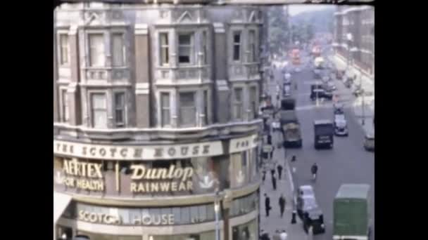 Knightsbridge Großbritannien Mai 1959 Knightsbridge Stadtansicht Der Szene Der 50Er — Stockvideo