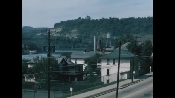Morgantown United States May 1967 Morgantown City View Scene 60S — Stock Video