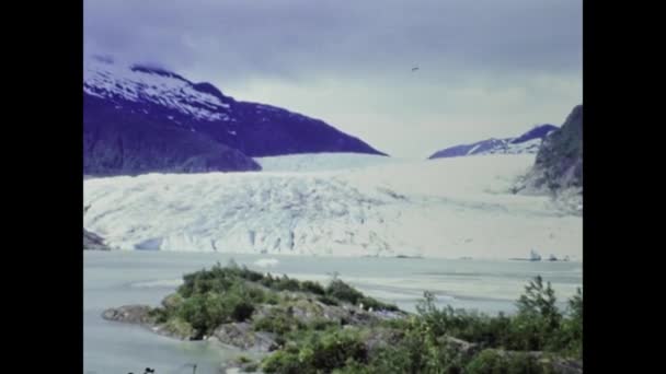 Juneau Amerikai Egyesült Államok 1987 Július Mendenhall Glacier View Scene — Stock videók