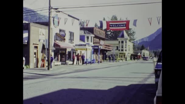 Skagway Stany Zjednoczone Lipiec 1987 Widok Ulicy Skagway Domami Prawdziwa — Wideo stockowe
