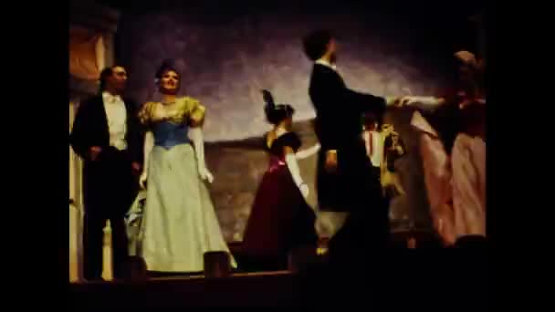 Juneau United States July 1987 Actors Play Old Theater Show — Vídeo de stock