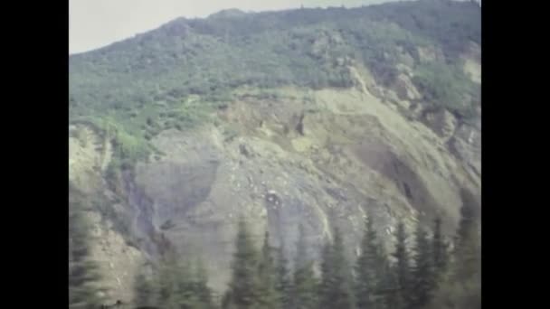 Fairbanks Amerika Serikat Juli 1987 Perjalanan Sepanjang Alaska Pegunungan Adegan — Stok Video