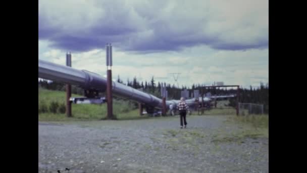 Fairbanks United States July 1987 Trans Alaska Pipeline View 80S — Vídeos de Stock