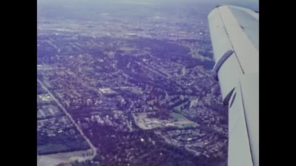 Anchorage United States July 1987 Panorama Seen Airplane Window Scene — Video