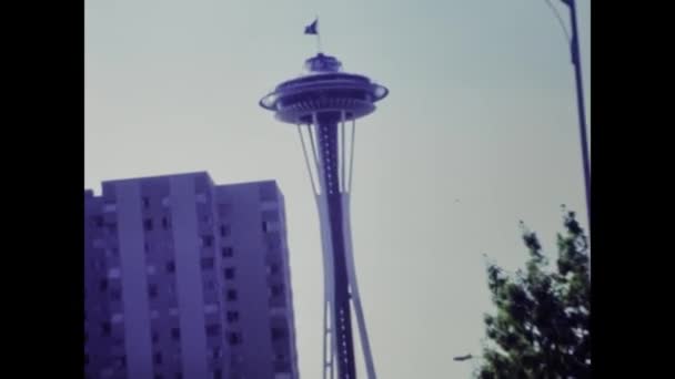 Seattle Stany Zjednoczone Lipiec 1987 Seattle Scenes City View 80S — Wideo stockowe