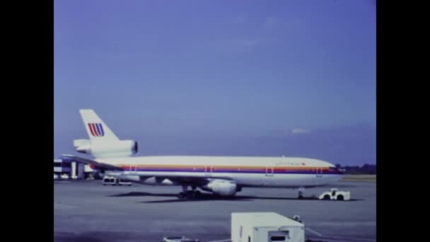 Seattle Verenigde Staten Juli 1987 Vliegtuig Luchthaven Jaren — Stockvideo