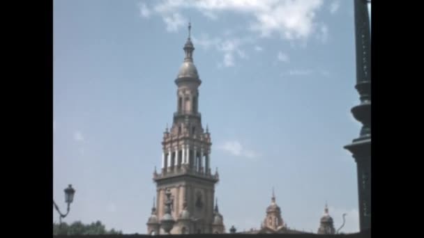 Sevilla Španělsko Červen 1977 Seville City View Scene 70S — Stock video
