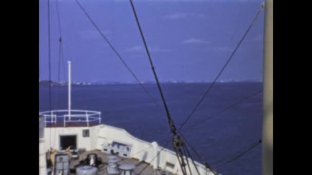 São Jorge Bermudas Maio 1959 Cena Navegação Navios Cruzeiro Década — Vídeo de Stock