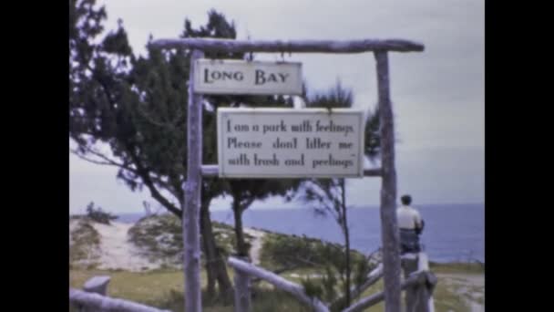 Somerset Village Bermuda Mei 1959 Lange Baai Strand Bermuda Uitzicht — Stockvideo