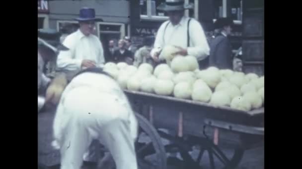 Amsterdam Mei 1948 Groenten Voor Markt Jaren — Stockvideo