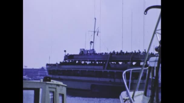 Bethany Beach United States Ιούνιος 1958 Αποβάθρες Πλοίων Στο Λιμάνι — Αρχείο Βίντεο