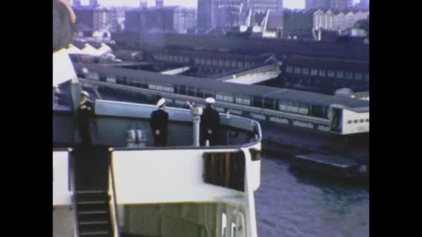 Liverpool United Kingdom April 1966 Captain Ship Leads Docking Operations — Video Stock