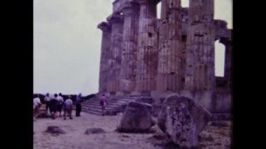 Agrigento İtalya Haziran 1975: 70 'lerde Agrigento manzaralı tapınaklar vadisi