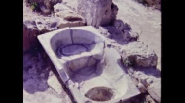 Agrigento İtalya Haziran 1975: 70 'lerde Agrigento manzaralı tapınaklar vadisi