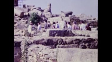 Agrigento İtalya Haziran 1975: 70 'lerde Agrigento manzaralı tapınaklar vadisi