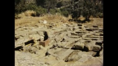 Agrigento İtalya Haziran 1975: 70 'lerde Agrigento manzaralı tapınaklar vadisi