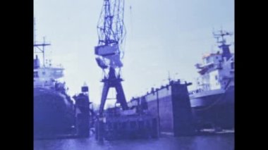 Amsterdam, Hollanda Haziran 1980: Konteyner gemisi 80 'lerde limana yanaştı